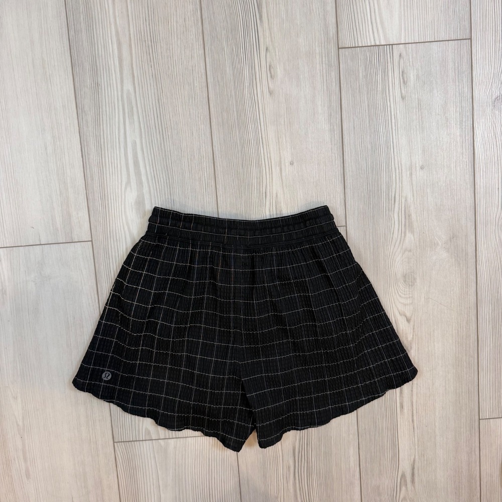 Lululemon Negative Split Textured Run Short 2.5"Reflective Grid Black White XXXS